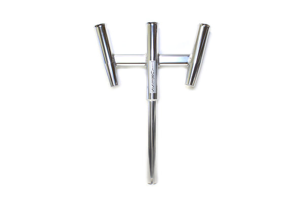 kite fishing rod holder Tigress 88159 Triple Aluminum Kite Rod Holder Straight Butt Polished