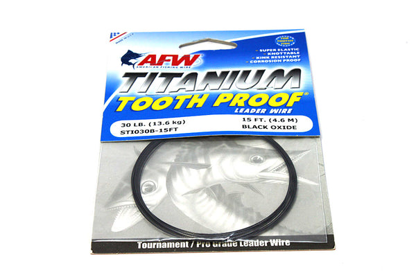 American Fishing Wire 30 lb. Titanium ToothProof Wire, Black, 15'