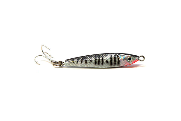 Sea Striker Jig Fish, 3/4 oz., Black/Silver Tiger