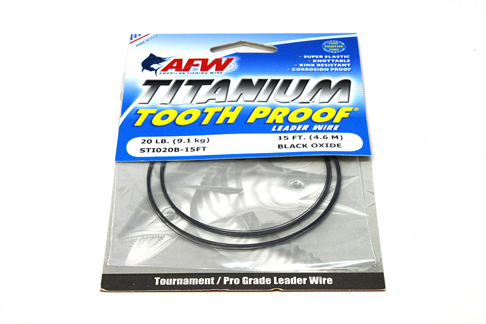 American Fishing Wire 20 lb. Titanium ToothProof Wire, Black, 15'