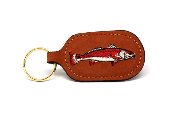 Zep Pro Key Chain Embroidered Redfish LTHR